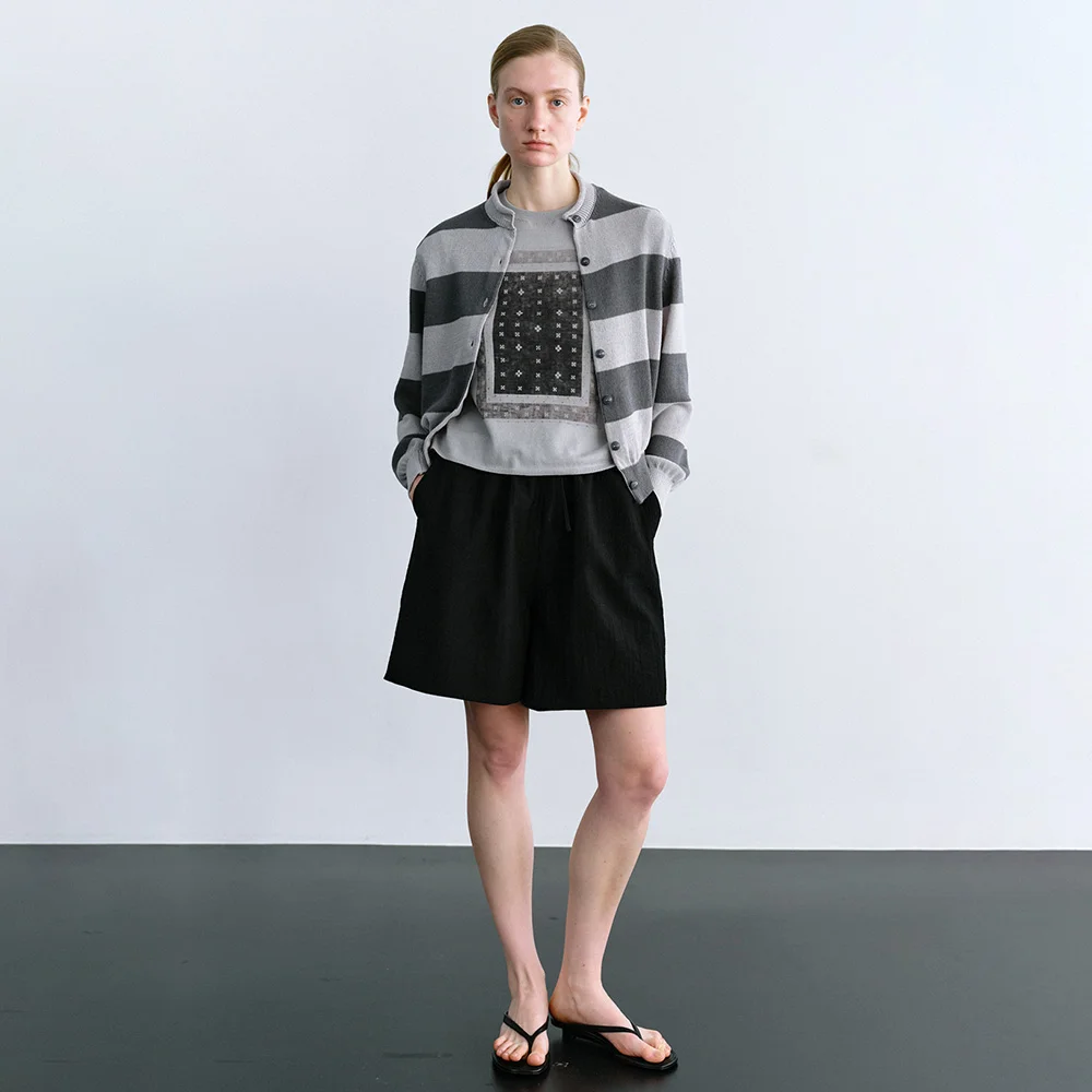 Floe Wrinkled Shorts in Black
