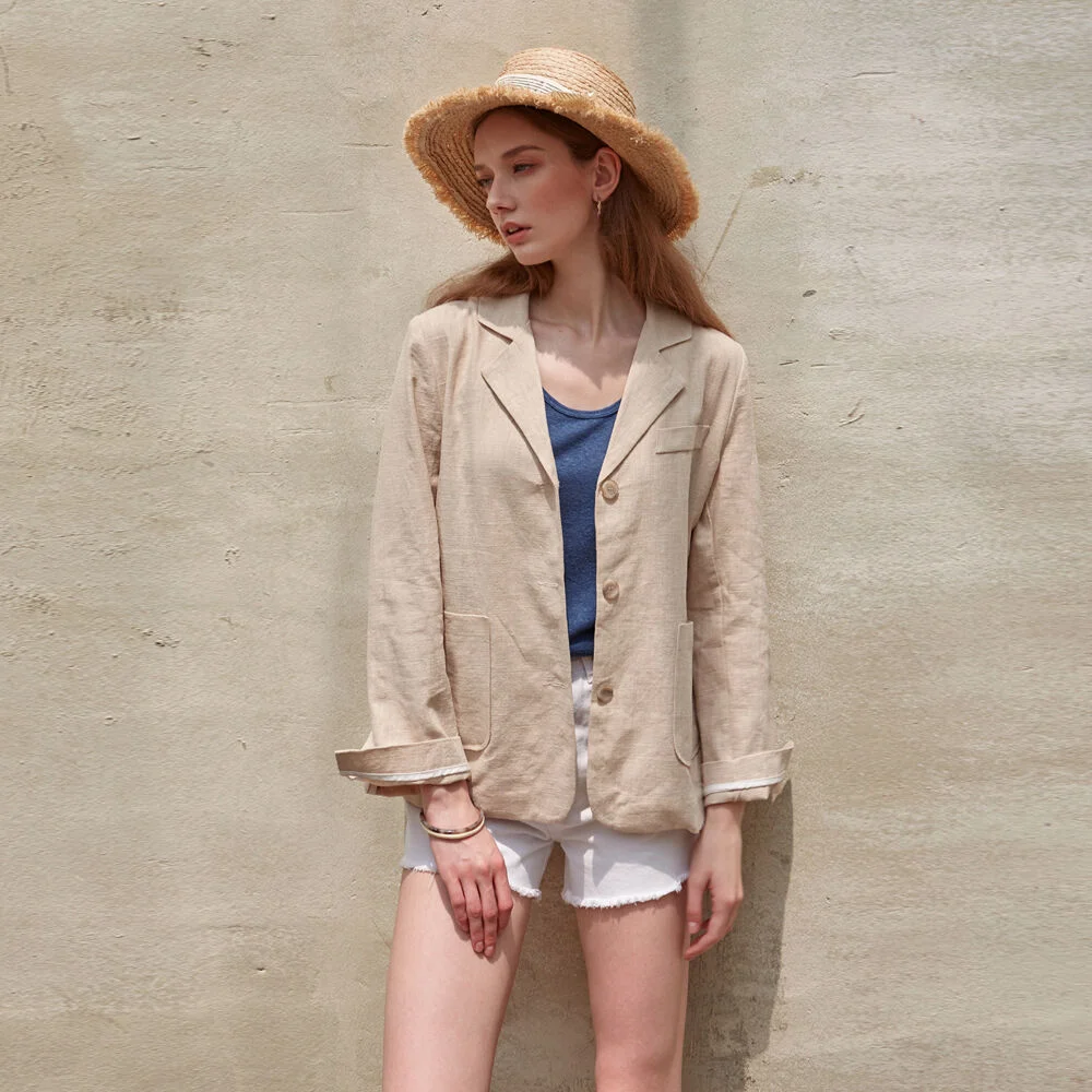 CLASSIC LINEN JACKET_BEIGE