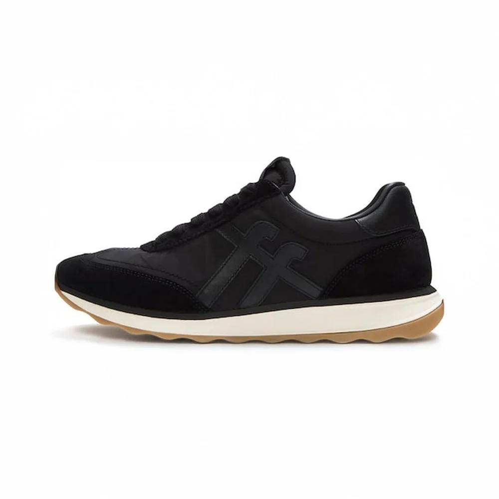 Samsung C&T Official 男裝 復古Q FF 布料/麂皮 Trainer 黑色(FT61K1N075)