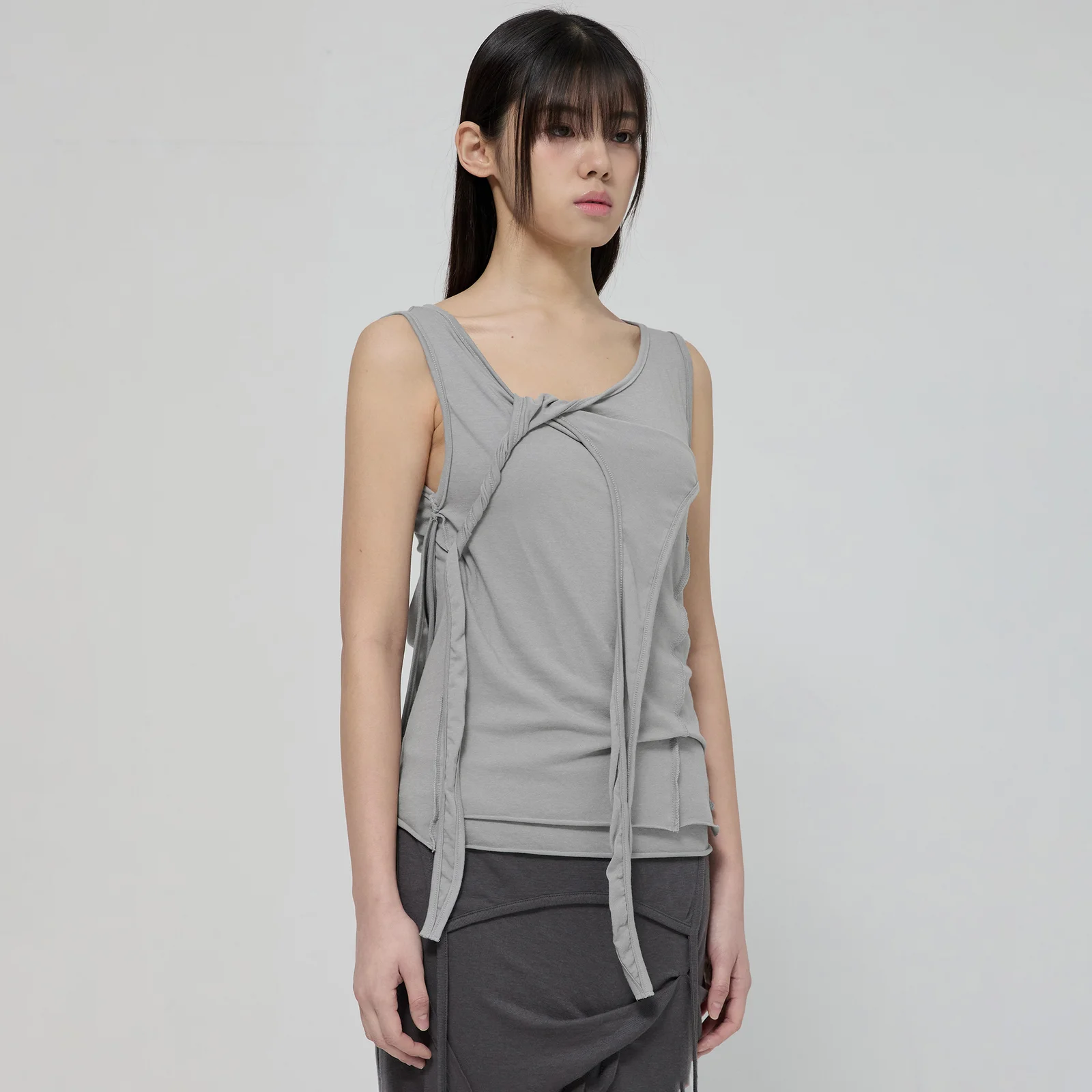 3-Layered Braided Sleeveless (FL-128_Gray)