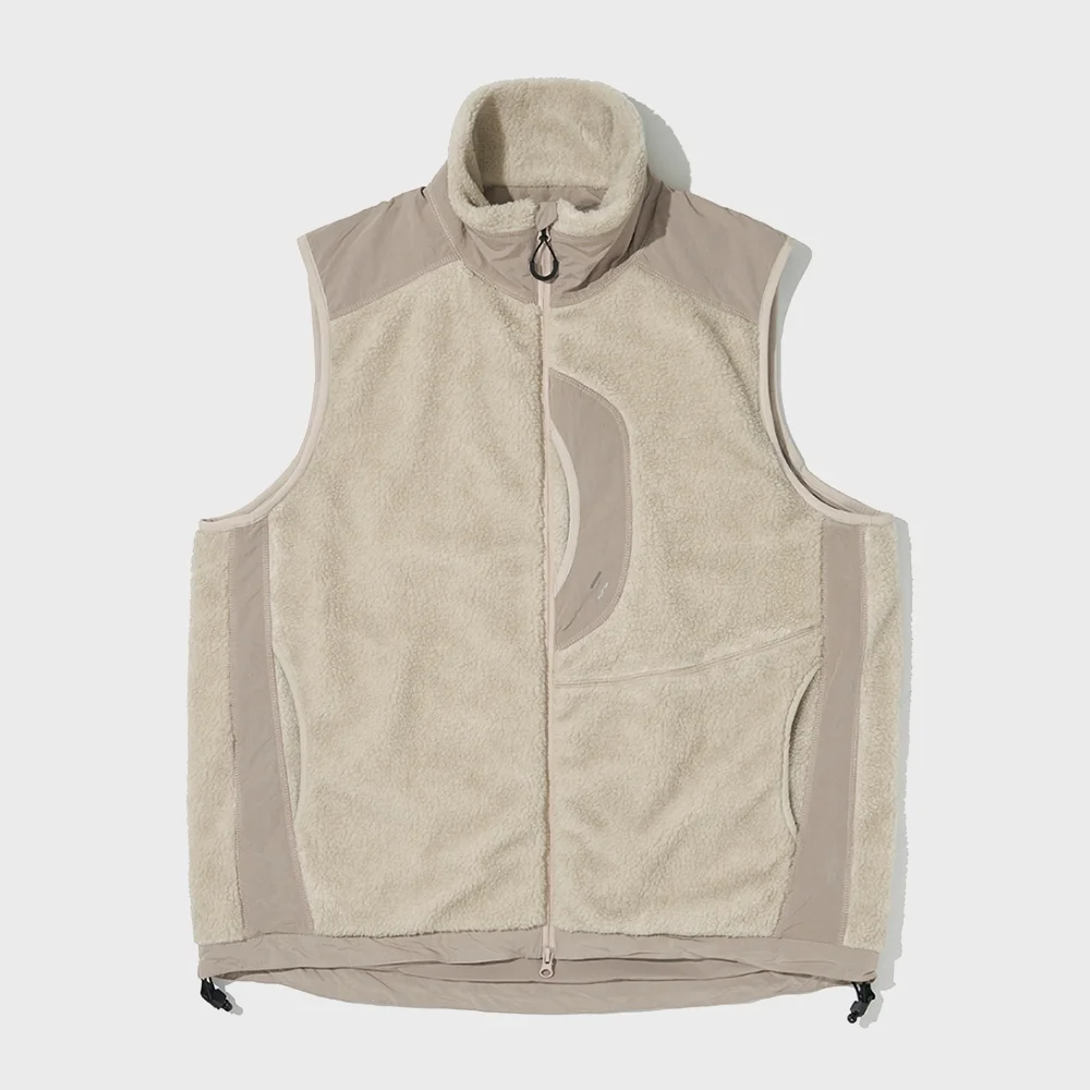 CHEST HOLEPOCKET FLEECE VEST_CREAM