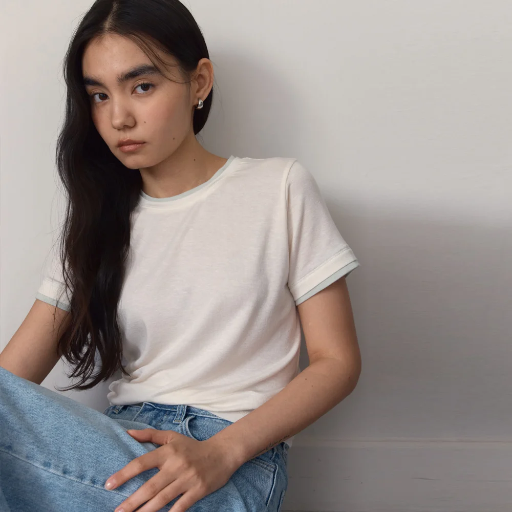 Tencel Double Layered Tee (Cream)