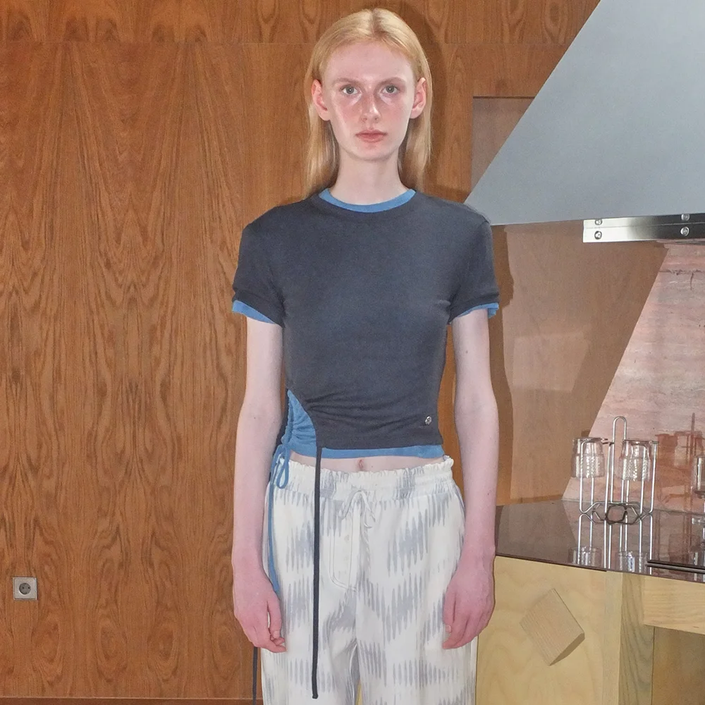SIDE STRING HALF TOP - DARK GREY