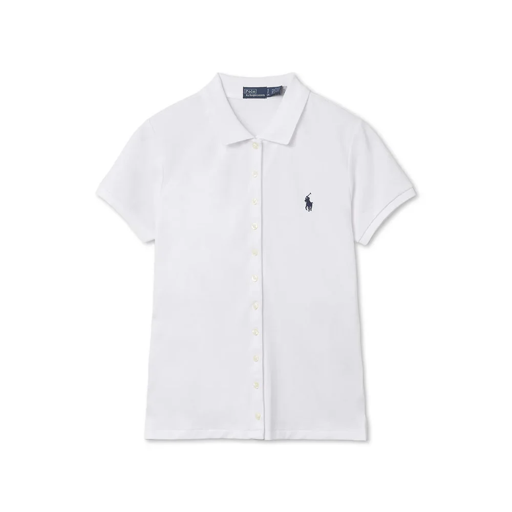 鈕扣 門襟 Polo 襯衫 (WHITE)
