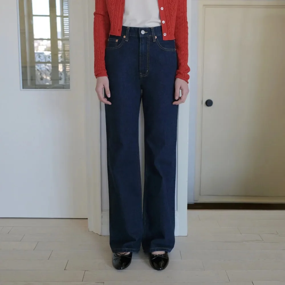 Wide Flared Denim (Raw Blue)