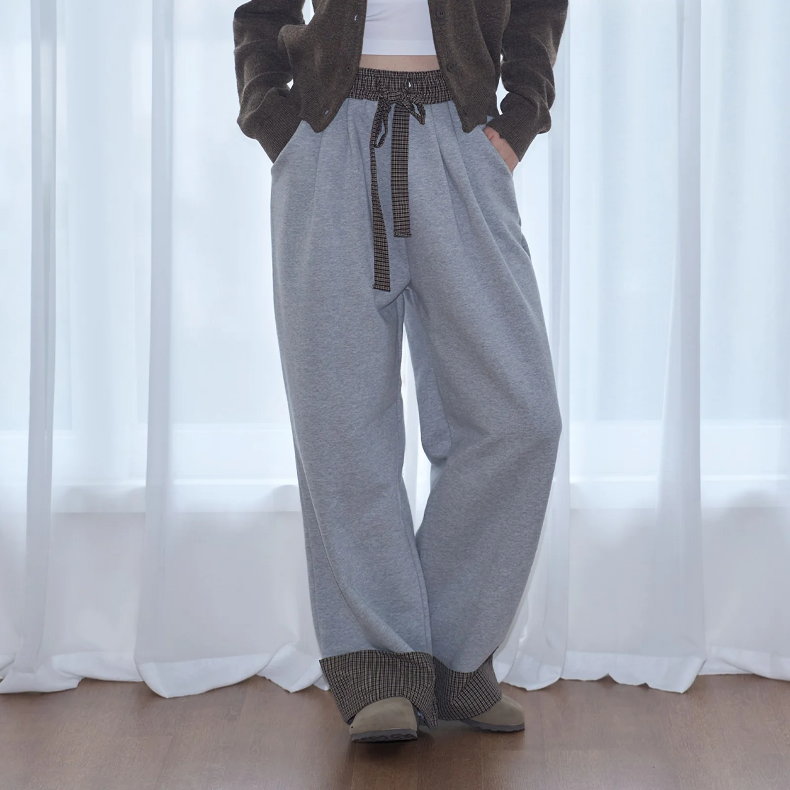 Roll-up Banding Pants (melange gray)