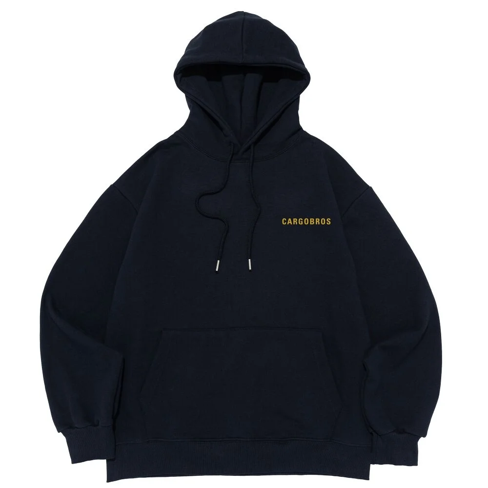 ESSENTIAL LOGO OVER HOOD T-SHIRT (NAVY/YELLOW)