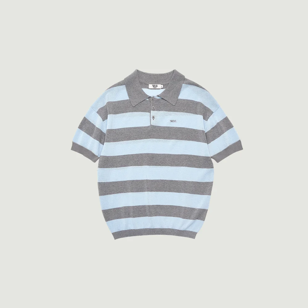 REEF STRIPE COLLAR KNIT (LIGHT BLUE)