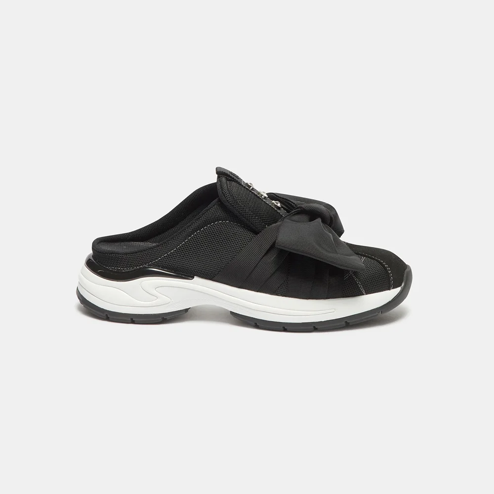 Volume ribbon mule(black)_DG4DA26525BLK