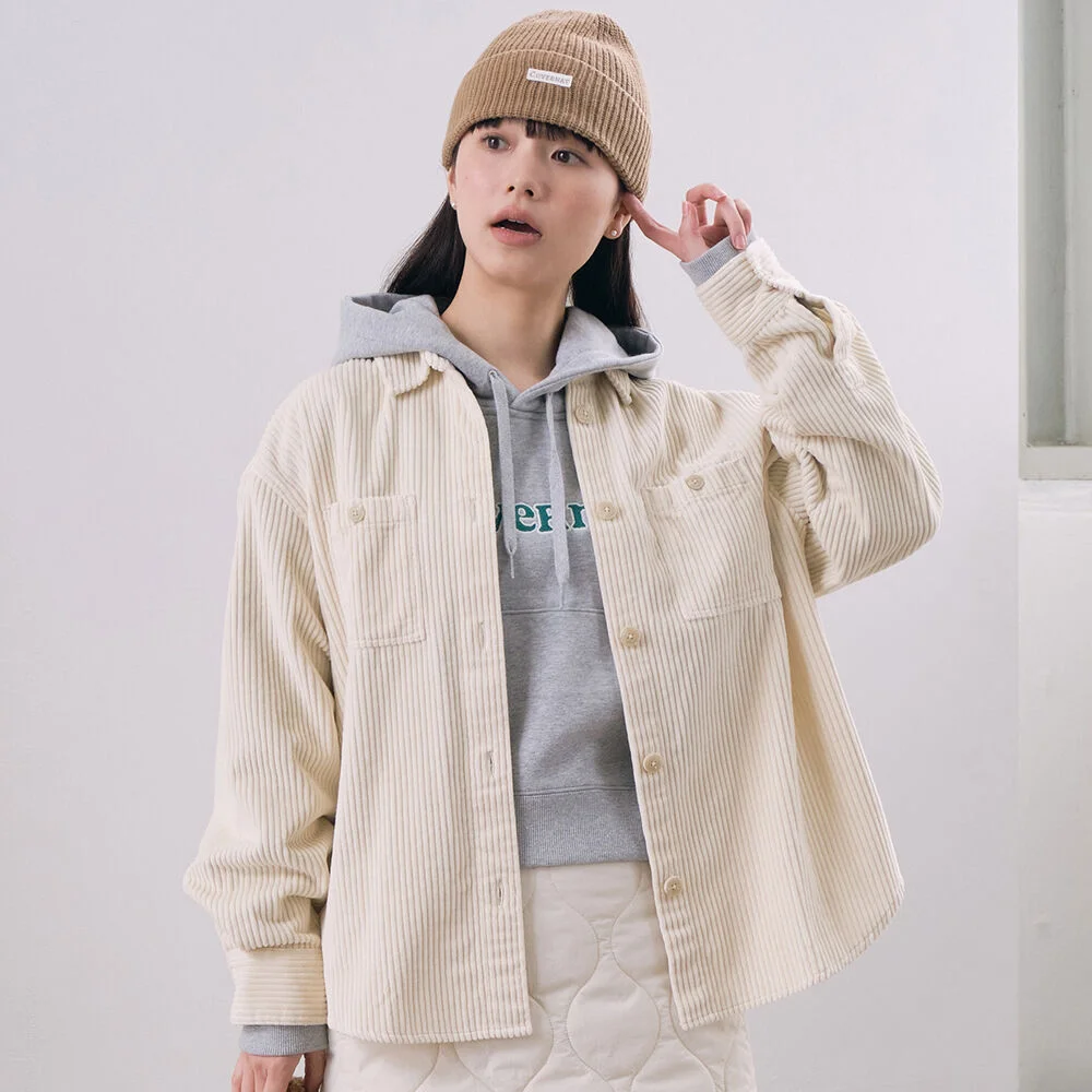 女裝 燈芯絨 襯衫 Ivory