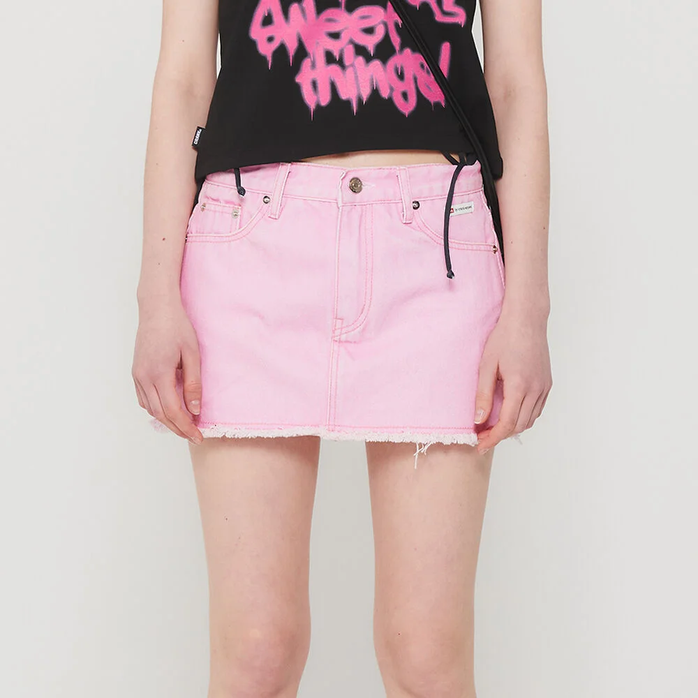 DENIM MINI SKIRT PANTS_PK