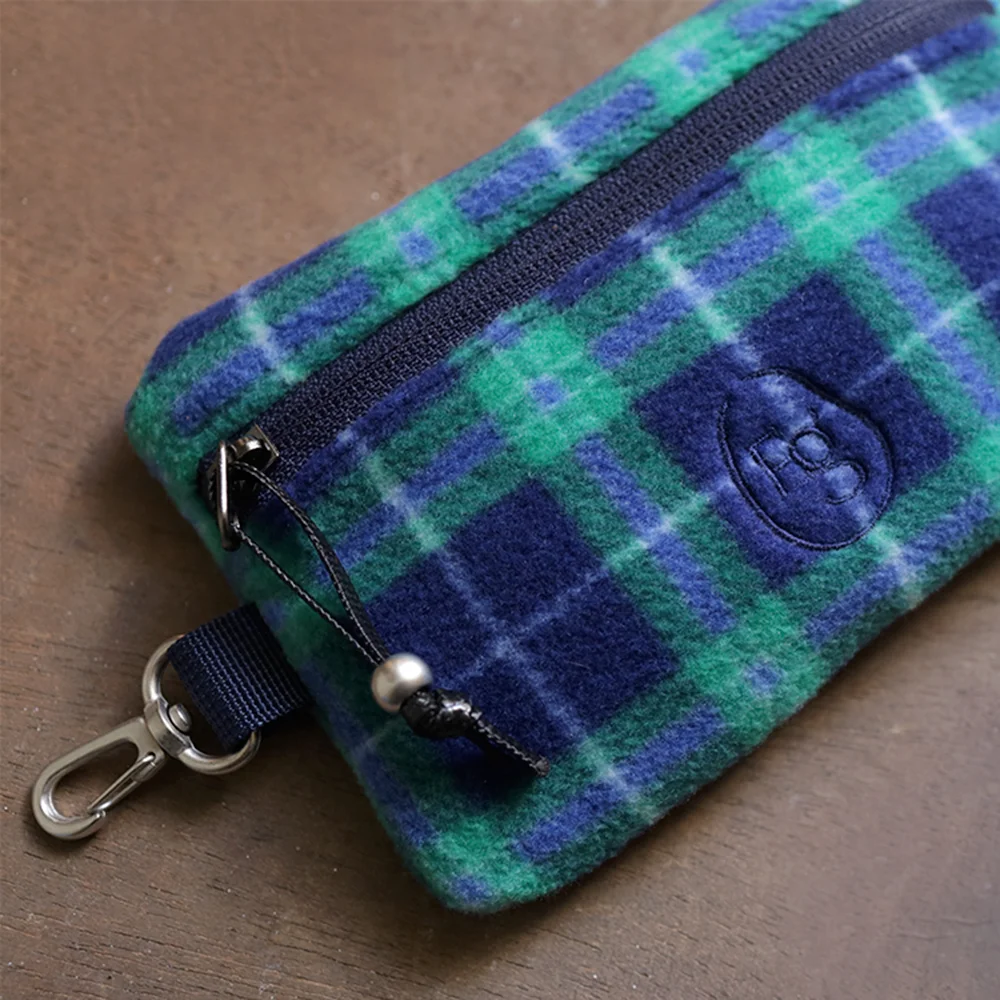 Check Fabric Pouch (GR)