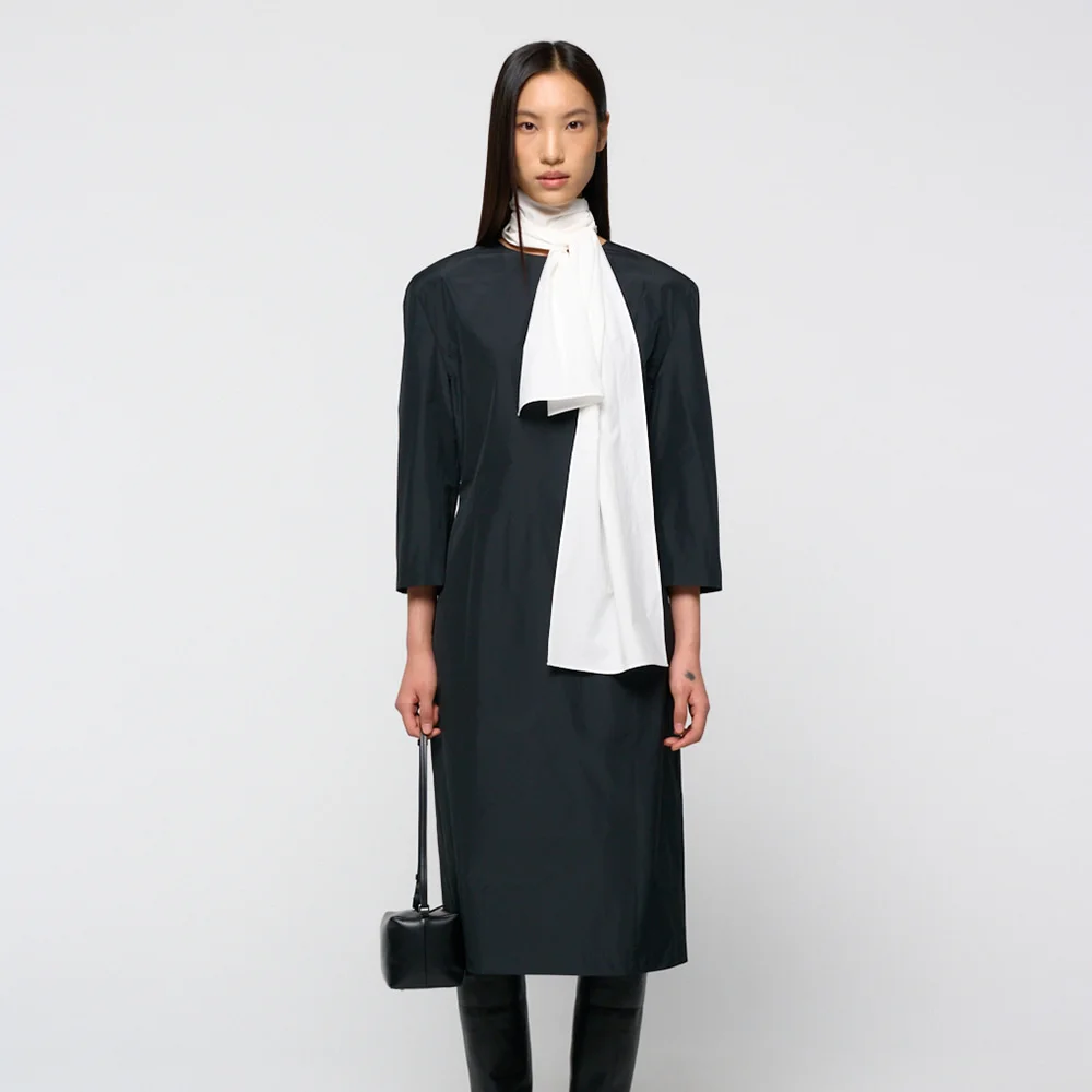 Silk taffeta dress, Black
