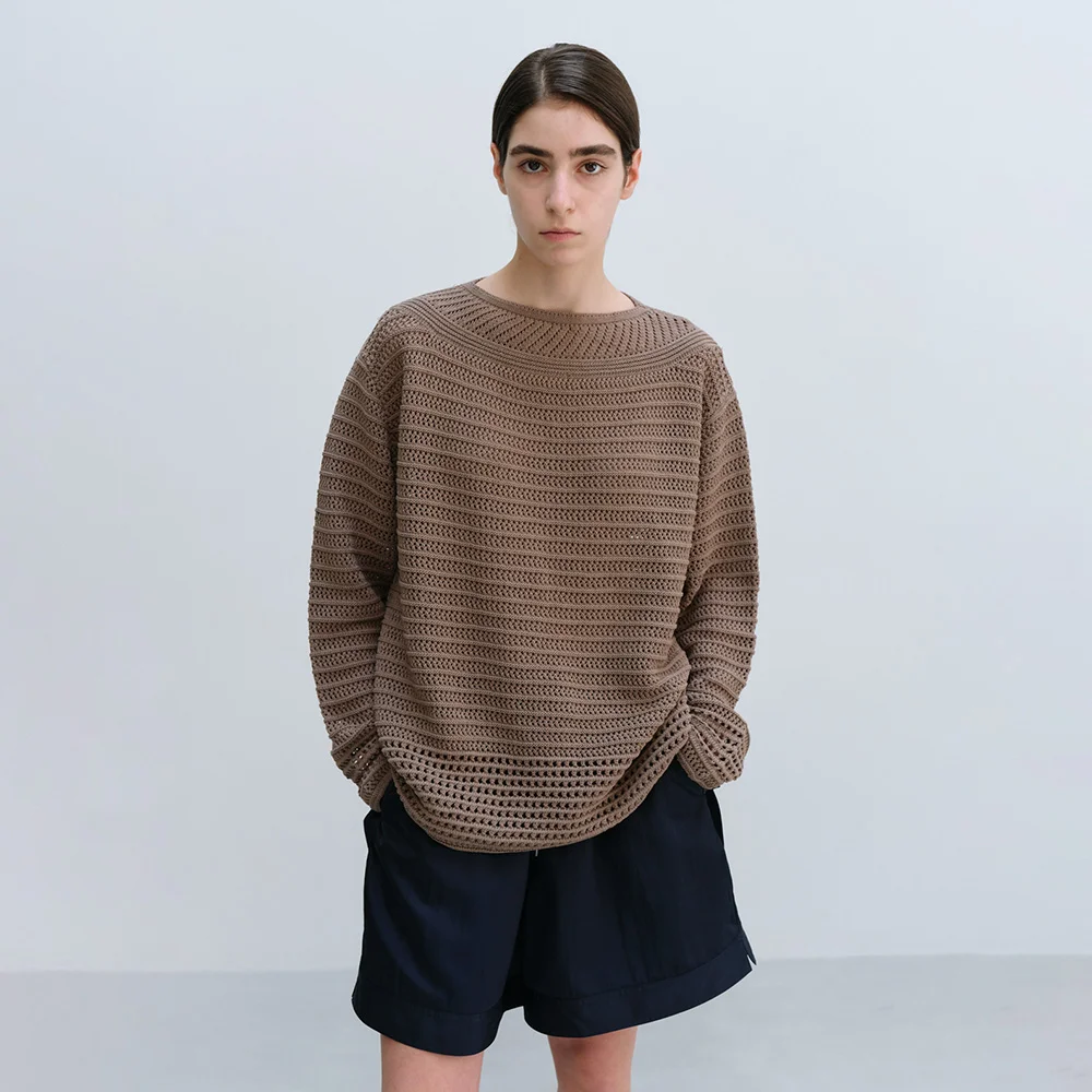 Lilt Crochet Knit in Brown