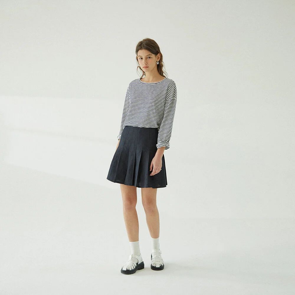 LINEN PLEATED SKIRT