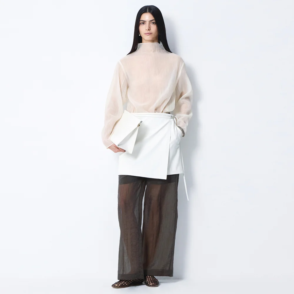 NISS WRAP LEATHER SKIRT