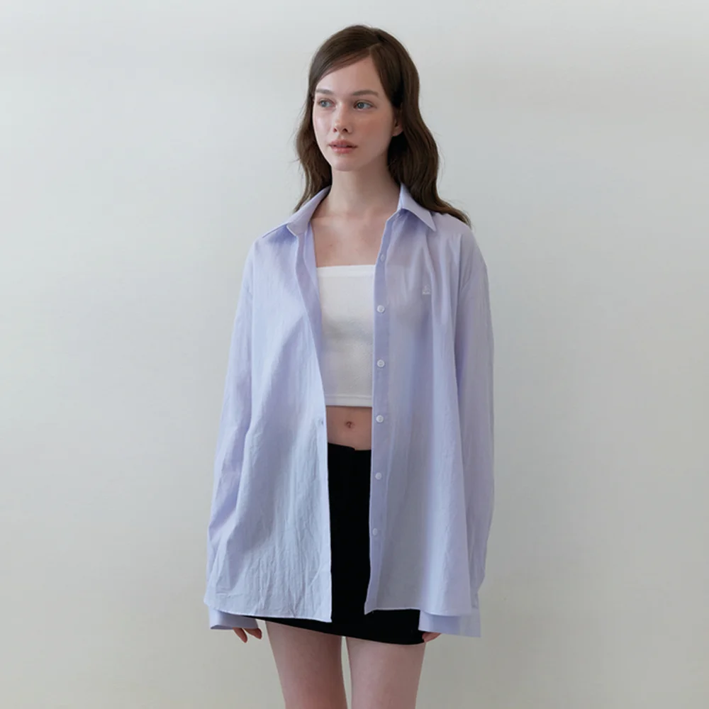 basic loose logo shirts - blue