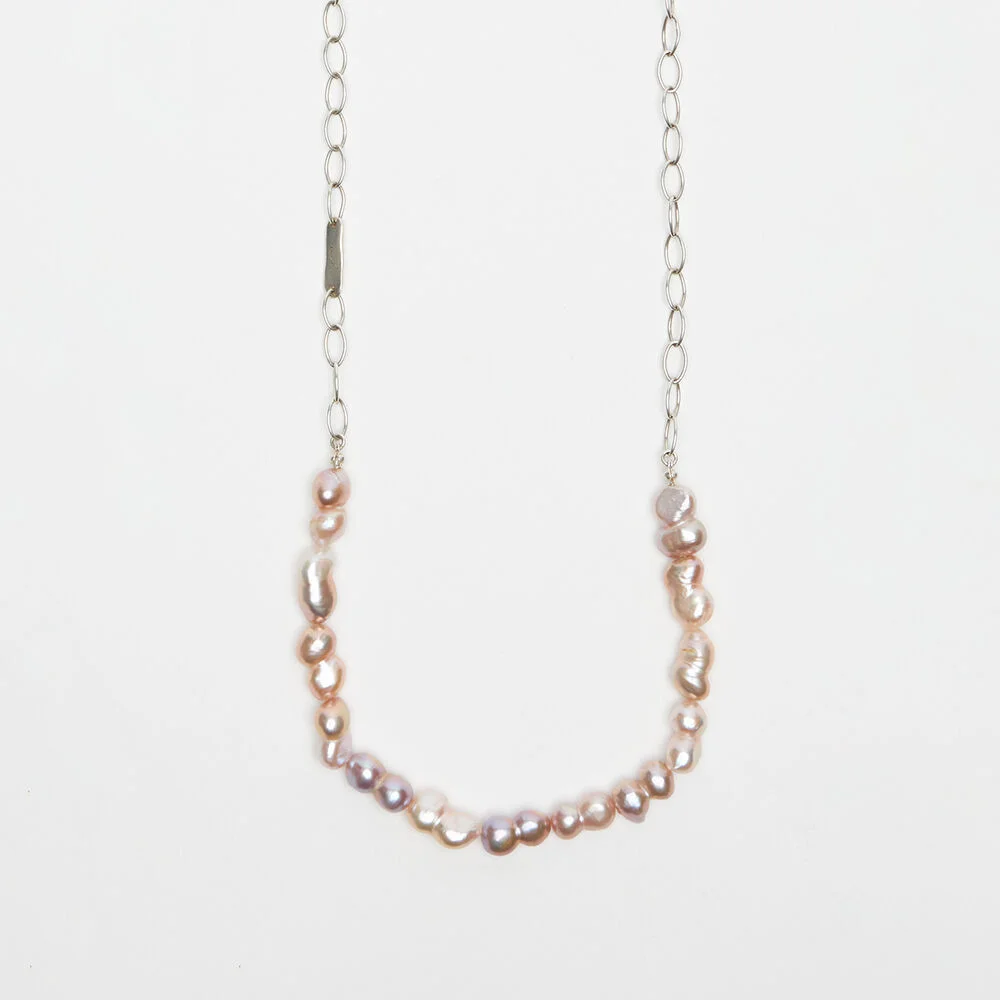 23SS Rose Freshwater Pearl Necklace (W) Silver