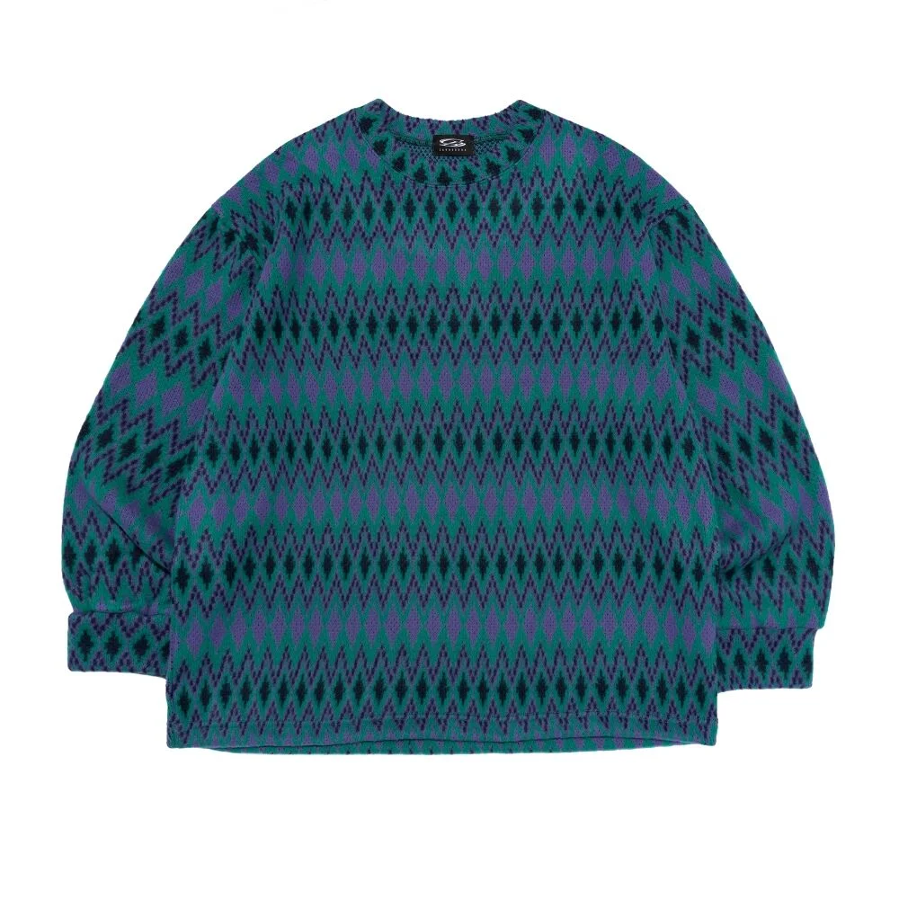 DESIGN PATTERN COLORFUL KNIT (GREEN)