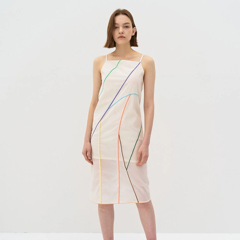 5P Curve Line Piping Slip Dress