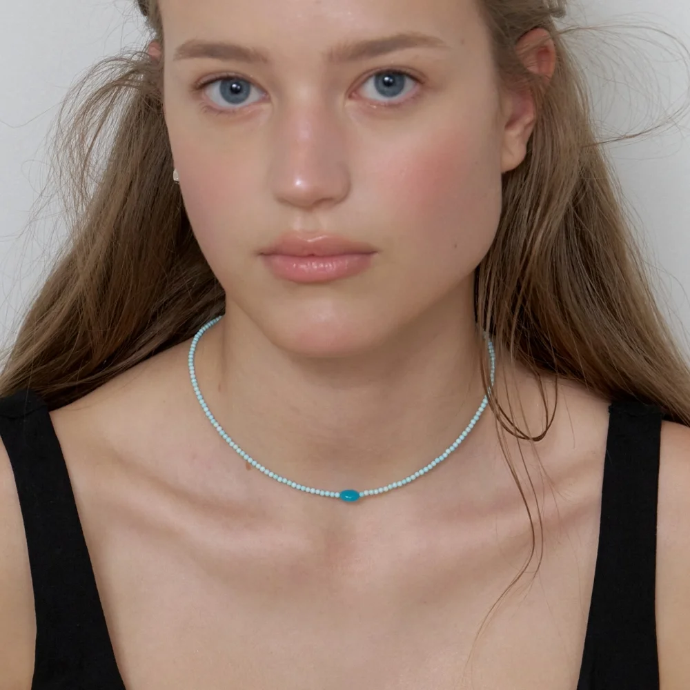 Baby Blue Howlite Necklace (L262MNK090)