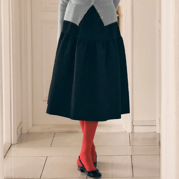 TIERED LONG SKIRT BLACK