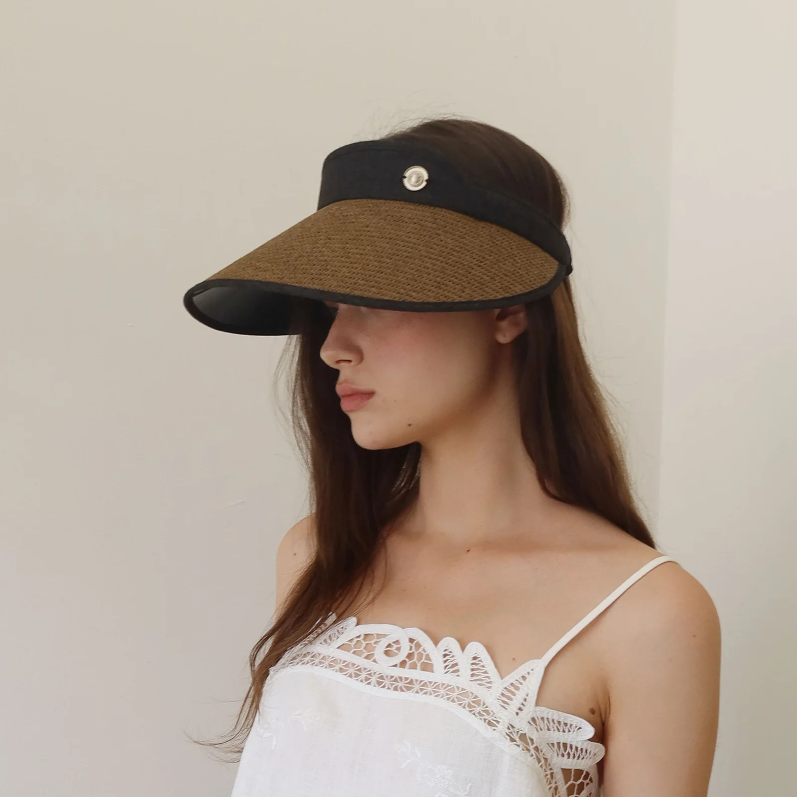 Colette Sun Visor Hat_black mocha