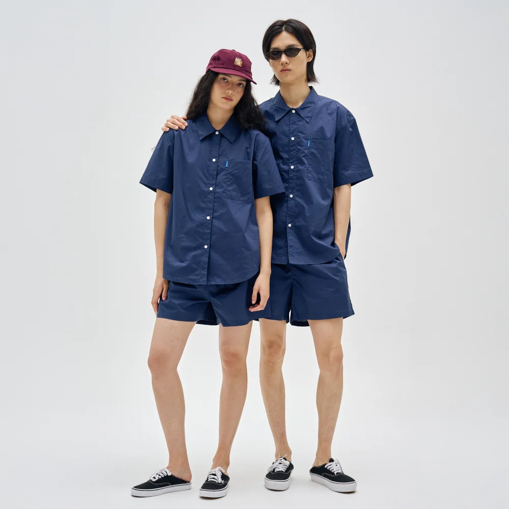 經典 家居服 夏季睡衣 套裝_海軍藍 西裝外套 2SIZES