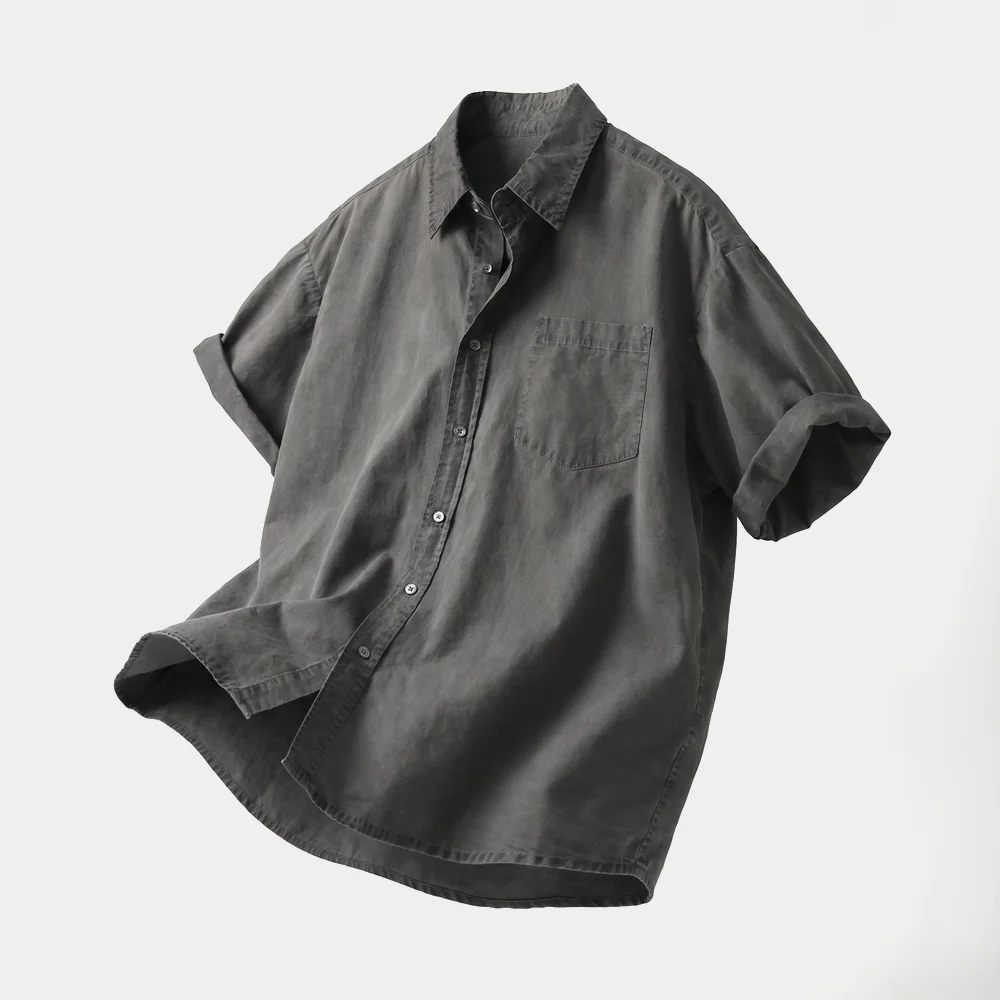 Pigment 水洗 沉穩 短袖恤衫_4COLOR