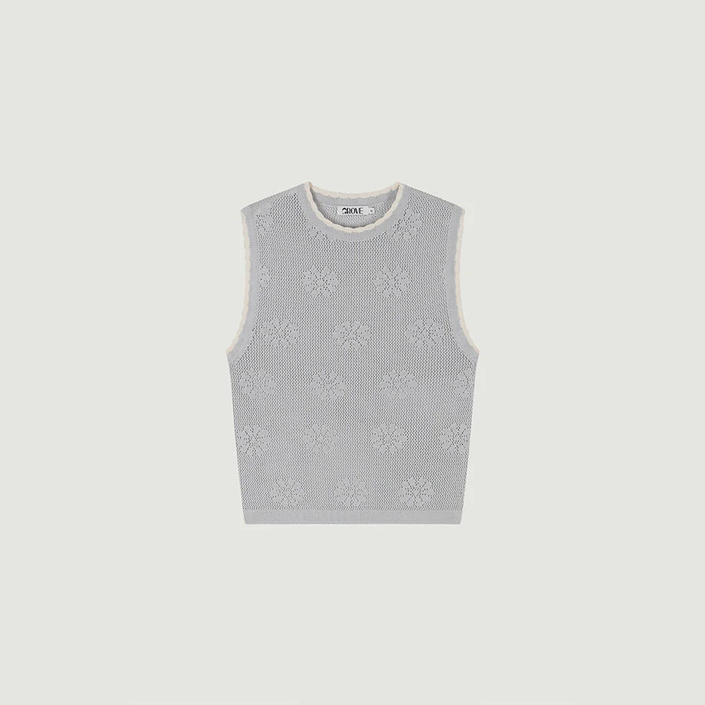 DAISY KNIT TOP (GREY)
