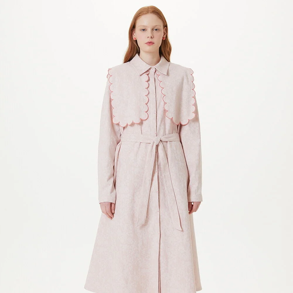 ROUND CUT BELT DRESS (PINK)