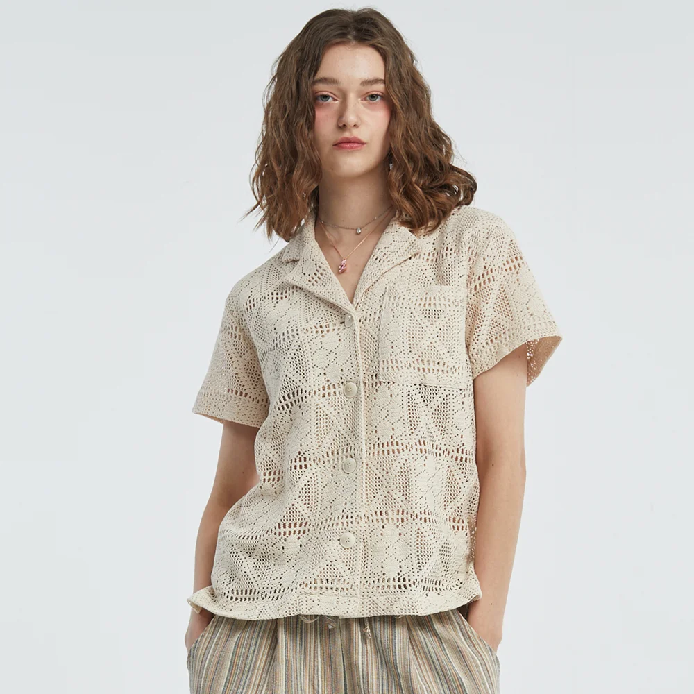 Punching Open Collar Shirt