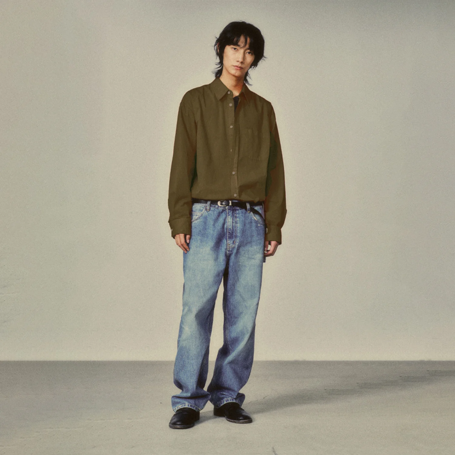 Saint Garment-dyed Shirt_ Mud