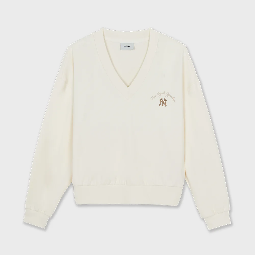 女裝 基本款 V領 衛衣 NY (Cream)