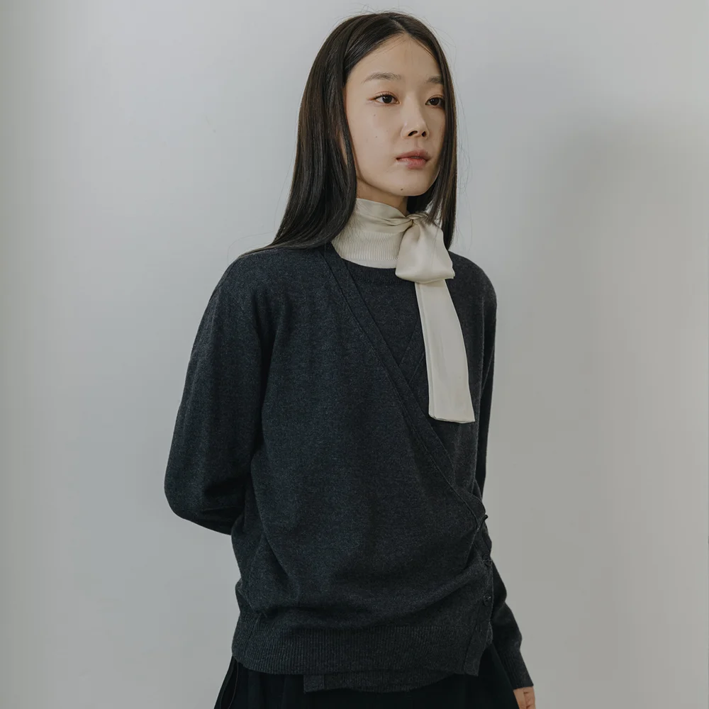 Double Layered Gray Cardigan