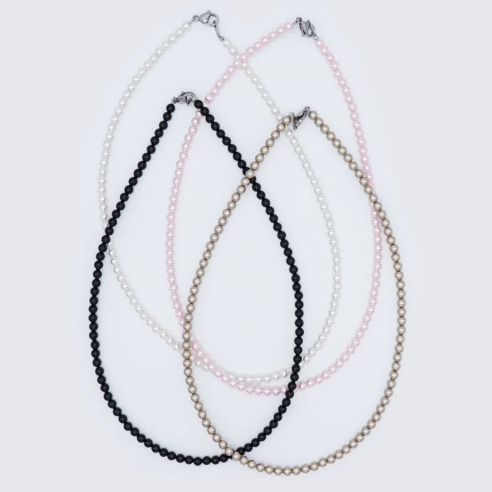 Shining 4mm swarovski pearl Necklace Shining Swarovski 珍珠 頸鏈 4mm