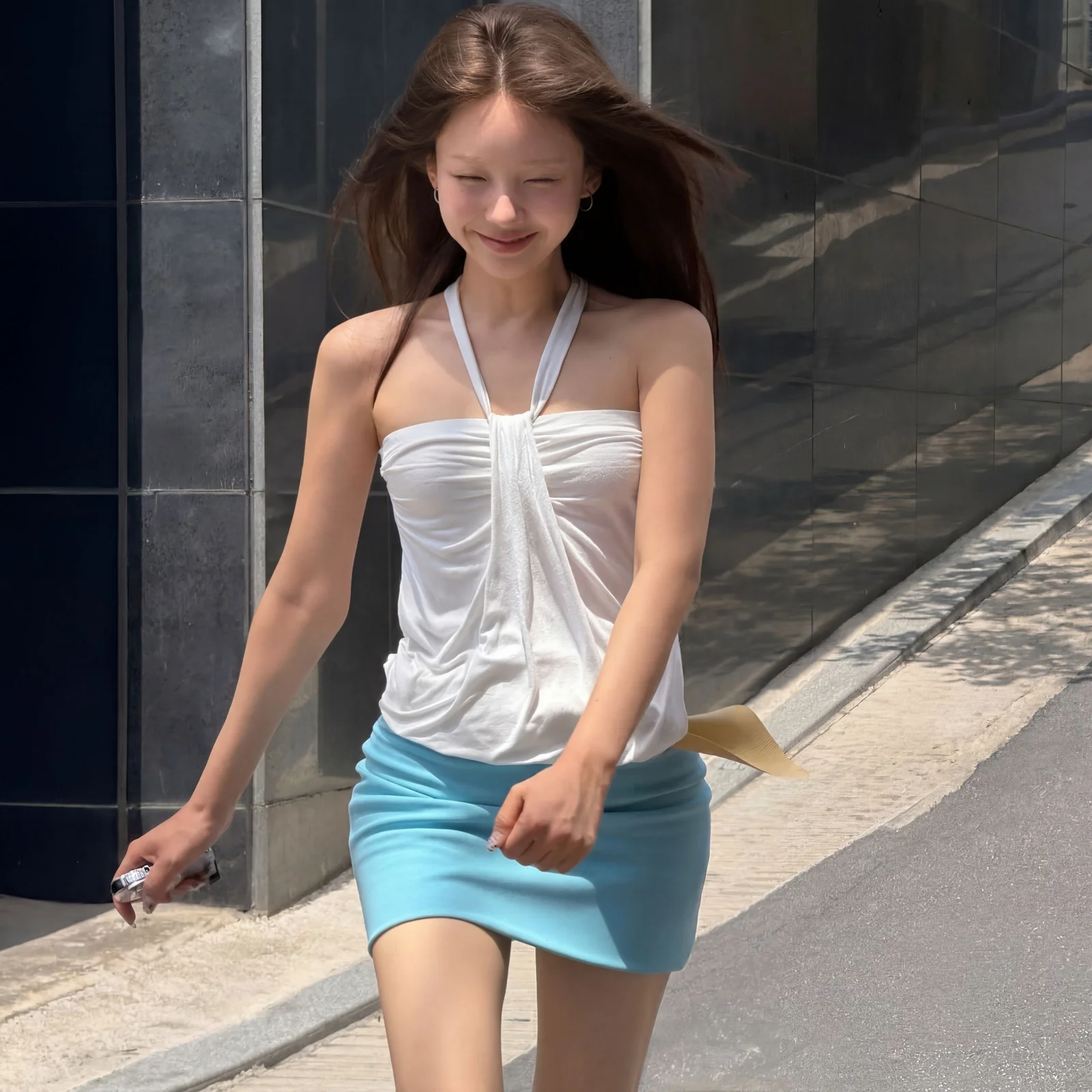 TWIST HALTER TOP (IVORY)