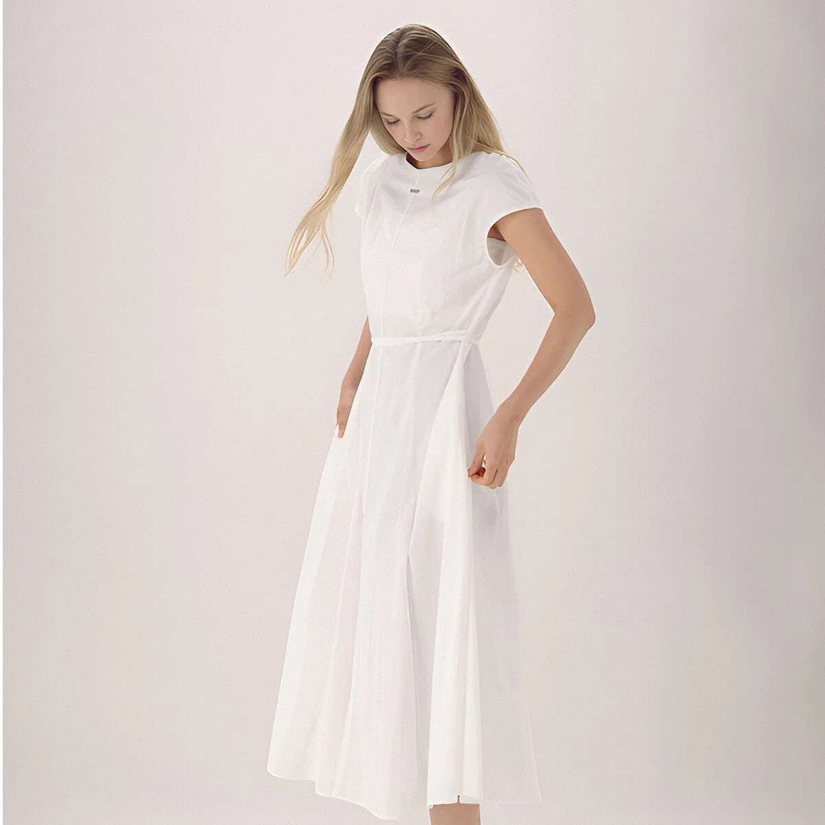 Cap Sleeve Strap Dress _White