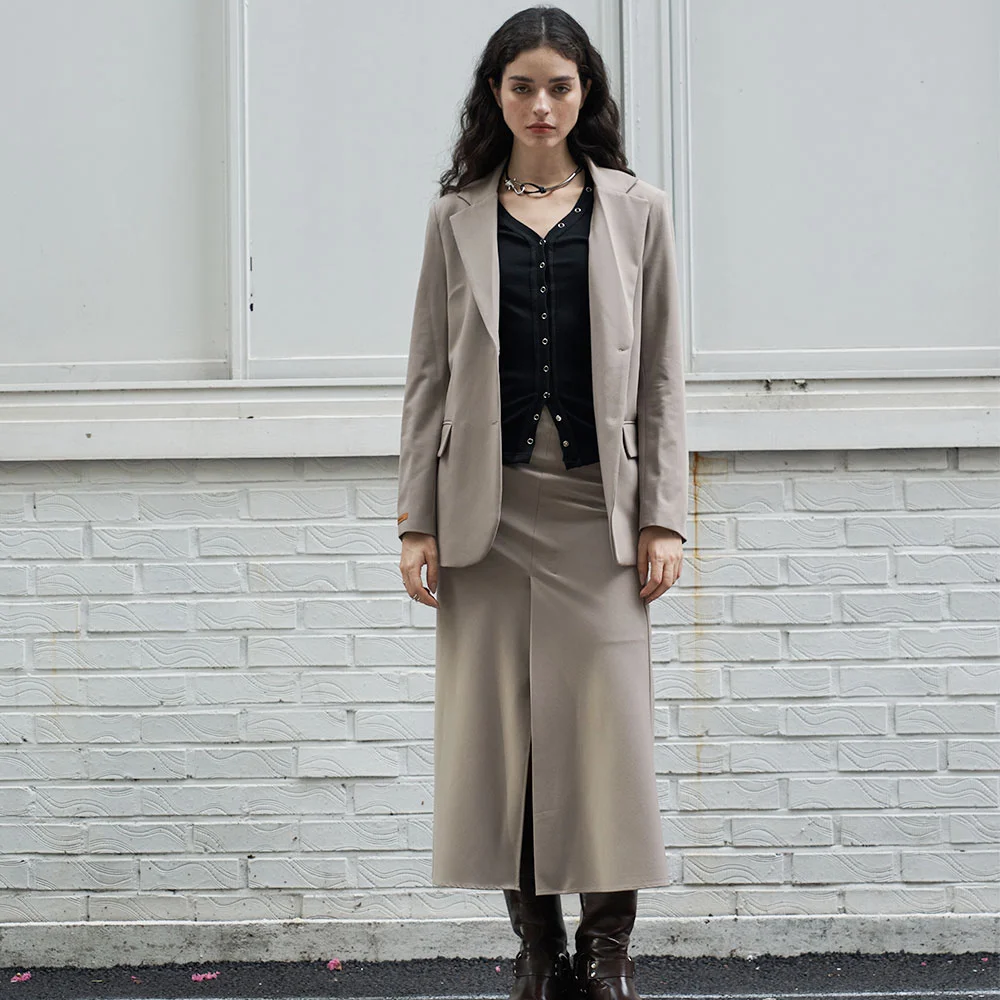 Essential Semi Oversized Jacket Khaki beige