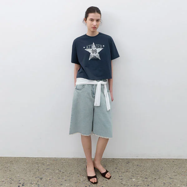 ATELIER NAIN STAR OVER CROP TEE (T-7221)