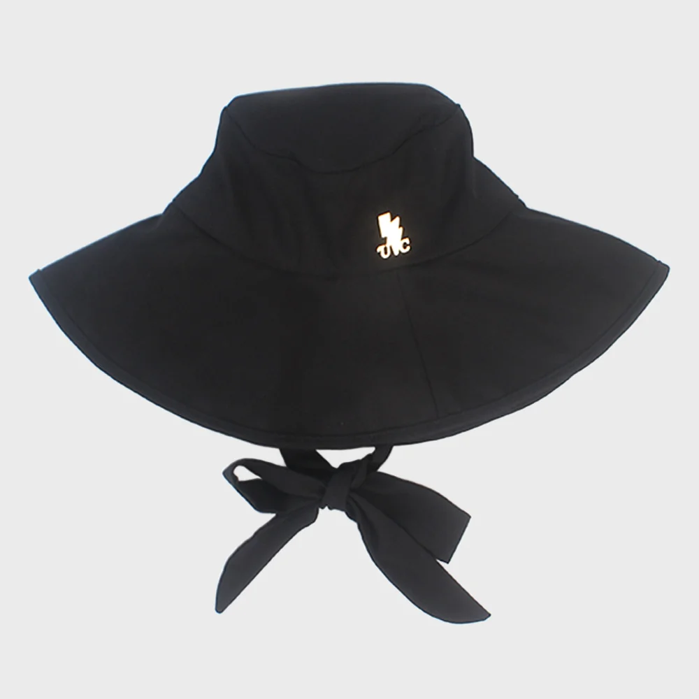 Summer Bold String Black Bucket Hat 漁夫帽
