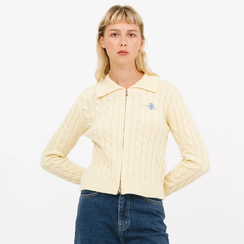 JK 2-way zip-up cardigan_yellow