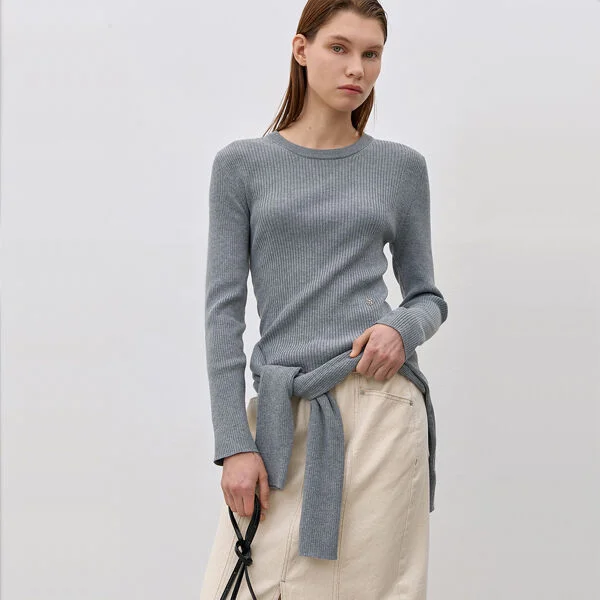 ESSENTIAL SLIM ROUND NECK KNIT(T-6789)