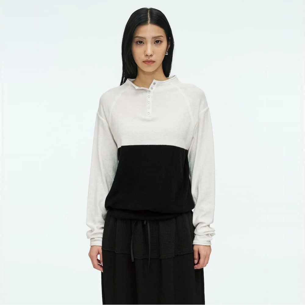 Half Neck Button Pullover Ivory (AG6351A020)
