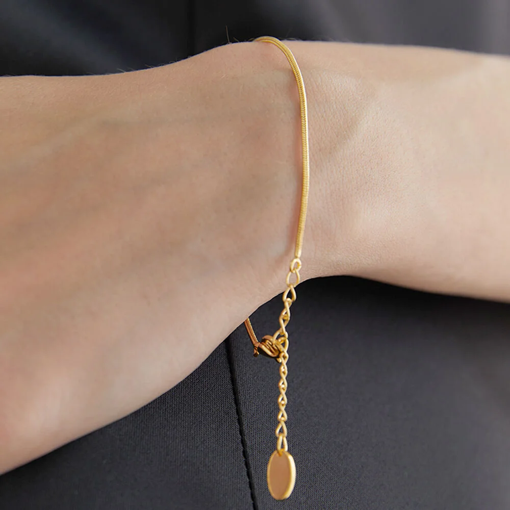 simple snake chain bracelet (W003_gold)