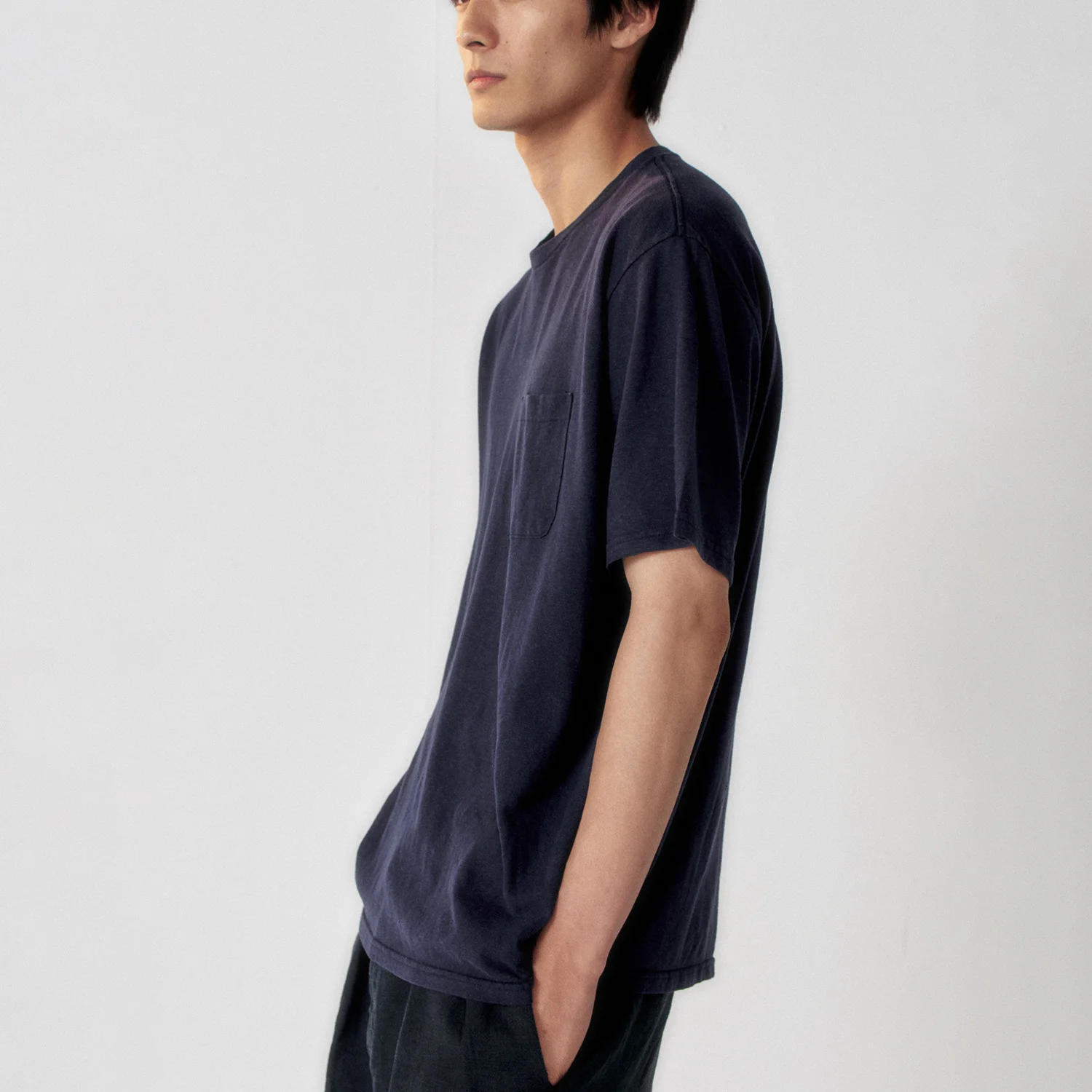 Linen Pocket Tee_Navy