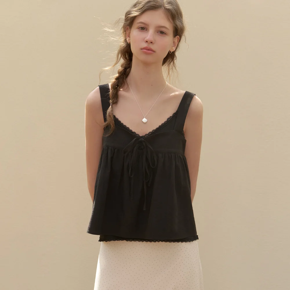 Rati strap sleeveless blouse (black)