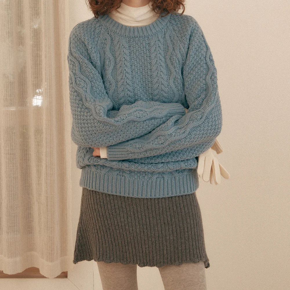Lazy Knit Mini Skirt_3color