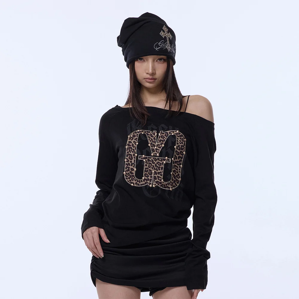 APPLIQUE STUD G LOGO LONG SLEEVE_BLACK