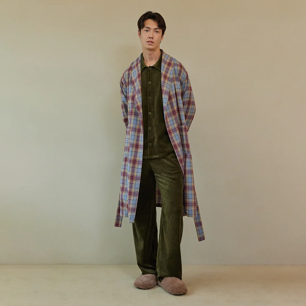 CLASSIC LONG ROBE_whisper check (men)